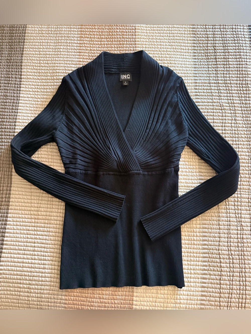 INC Fitted V neck Sweater